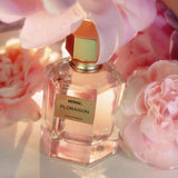 parfum floraison, produk katalog. minyak wangi merah muda, pink parfum mewah indonesia. parfum wangi bunga peony. bunga mawar